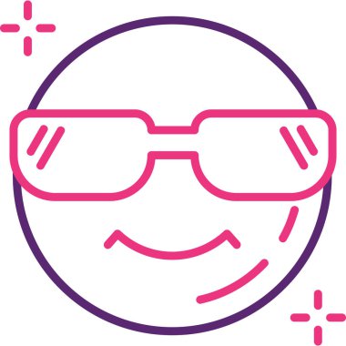 Mutlu gülüşlü ve güneş gözlüklü gözlüklerin vektör çizimi