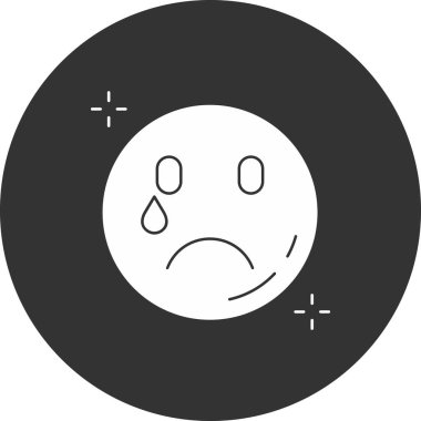 Ağlıyor. Web simgesi vektör illüstrasyonu