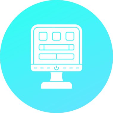 bilgisayar izleme simgesi, vektör illüstrasyonu