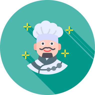 şef vektör düz renk simgesi