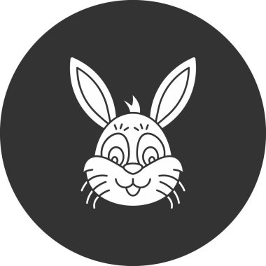 Tavşan düz simge vektör