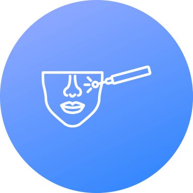 Mavi arkaplan ve güzel bir yüzün vektör çizimi