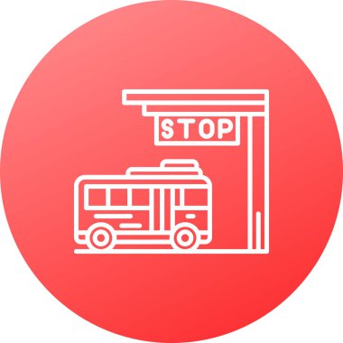 Otobüs durağı simgesi, vektör illüstrasyonu