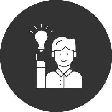 Ampulü olan bir adamın vektör çizimi