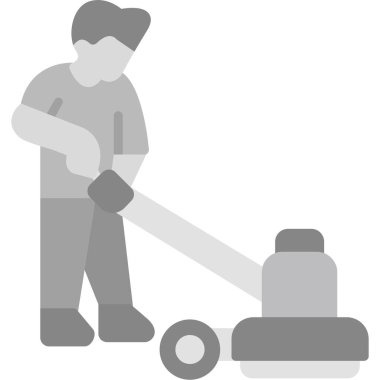 Adam temizleme ikonu. Beyaz arkaplanda izole edilmiş daha temiz vektör illüstrasyonlu ana hatlı adam