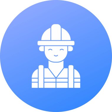 İnşaat işçisi simgesi, inşaat miğferinin vektör çizimi