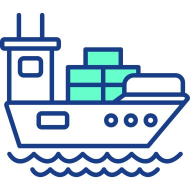 kargo gemisi simgesi basit tasarım