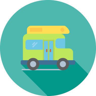 Otobüs Düz Vektör Simgesi