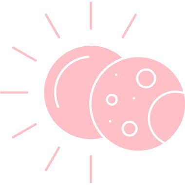 Çizgi Sun simgesi beyaz arkaplanda izole edildi. Renkli taslak konsepti. Vektör.