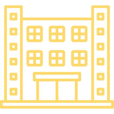 Bina. Web simgesi basit illüstrasyon