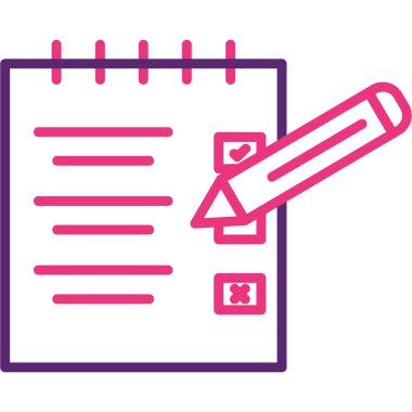 Pano ve kalem simgesi. vektör illüstrasyonu