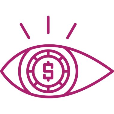 Dolar işareti ile göz dolar para