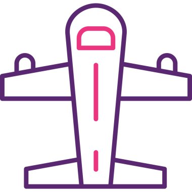 Havaalanı uçak simgesi, ana hatlı vektör çizimi