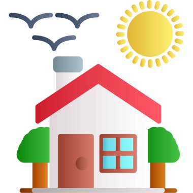 ev simgesi, illüstrasyon, beyaz arkaplan üzerindeki vektör