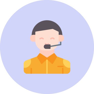 avatar düz biçimli müşteri simgesi çağrı