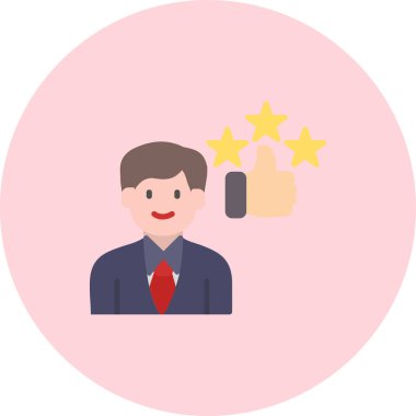 İş adamı karakter derecelendirme ikonu vektör çizimi tasarımı