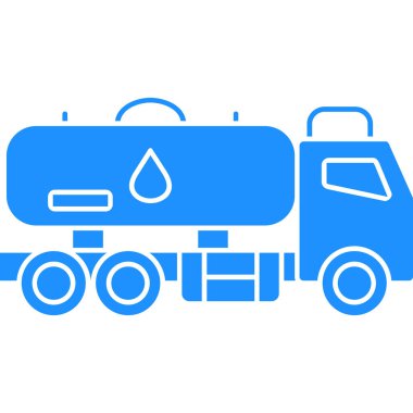 su kamyonu düz simgesi düz stil