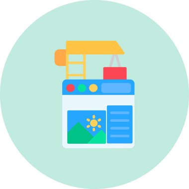 çevrimiçi alışveriş vektörü simgesi