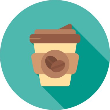 Kahve. Web simgesi basit illüstrasyon