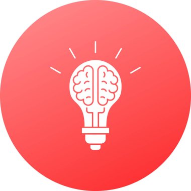 İnsan başlı ampul, fikir konsepti, yaratıcı fikir konsepti, simge