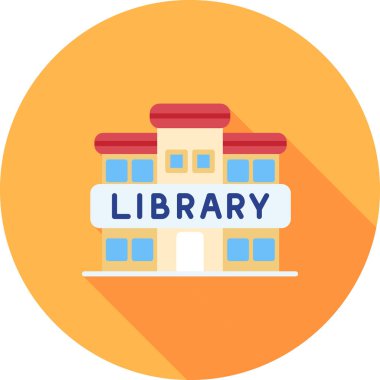 Kütüphane. Web simgesi basit illüstrasyon