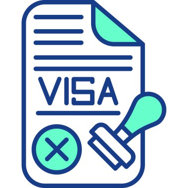 vize uygulaması vektör çizgisi simgesi