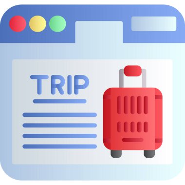 turist valiz simgesi, vektör illüstrasyonu