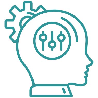 Beyin. Web simgesi basit illüstrasyon