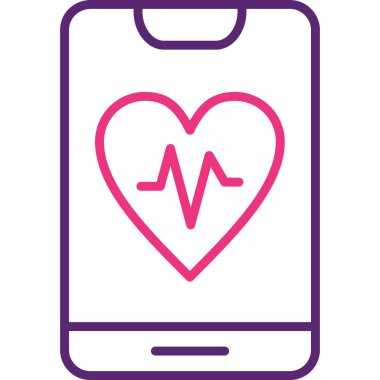 Kalp atışı vektör çizimine sahip akıllı telefon