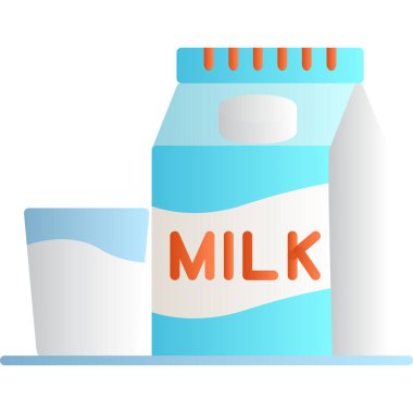 süt vektörü simgesi, çizgi film biçimi