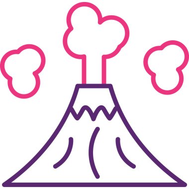 Yanardağ. Web simgesi basit illüstrasyon