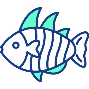 balık simgesi vektör illüstrasyonu