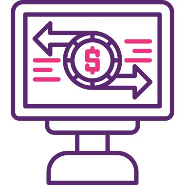 Çevrimiçi Para. Basit illüstrasyon