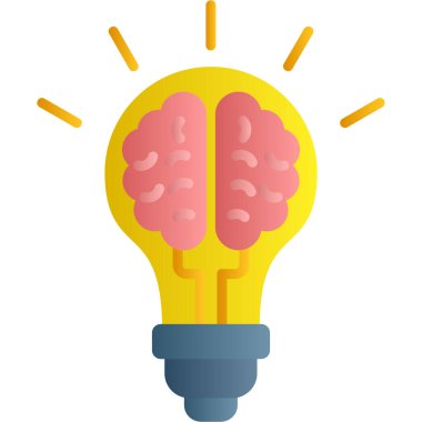 Beyin ampul vektör simgesi