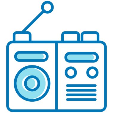 Radyo. Web simgesi basit illüstrasyon