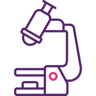 Mikroskop. Web simgesi vektör illüstrasyonu