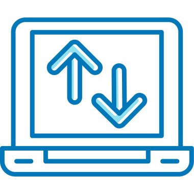 laptop ekran simgesi. Web için dizüstü bilgisayar vektör simgelerinin özet çizimi