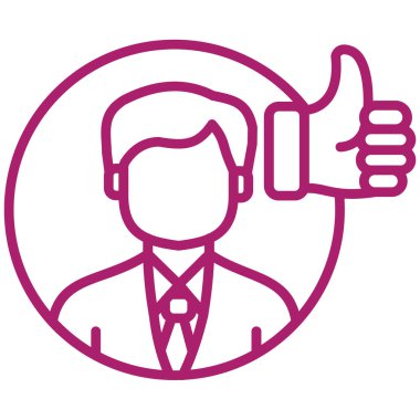 Satır biçimi ikon vektör illüstrasyon tasarımını bağlayan iş adamı