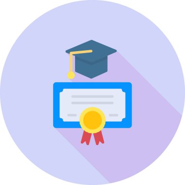 Mezuniyet, diploma, diploma için düz eğitim ikonu