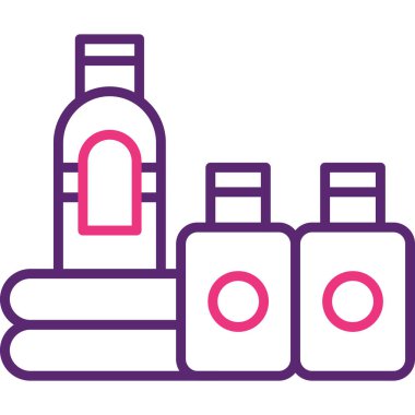 şişe ve deterjan ikon vektör çizimi