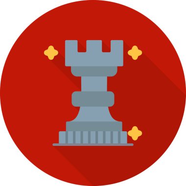 Satranç düz simgesi, vektör çizim