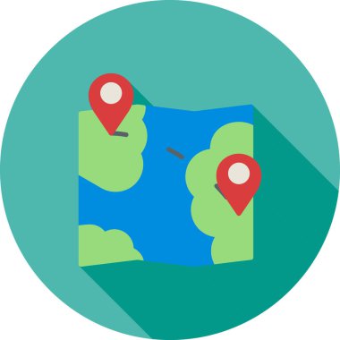 harita konum vektörü simgesi modern basit düz illüstrasyon