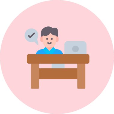 Online eğitim vektör simgesi. düz vektör illüstrasyonu.