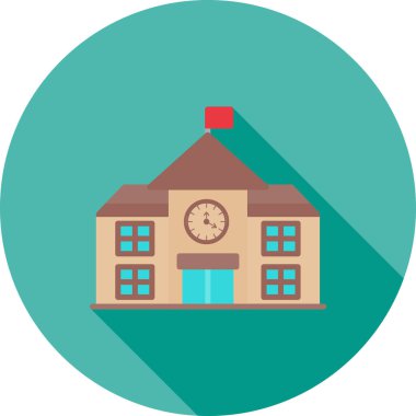 Okulun düz simgesi, vektör illüstrasyonu, 10 Pound