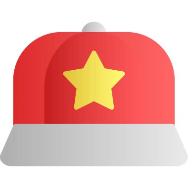 Çin şapkası ikonu, çizgi film tarzı.