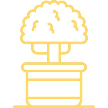 Ağaç vektör ikonlu beyin. Web tasarımı için basit vektör illüstrasyonu