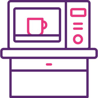 Kahve fincanı simgesi, basit vektör çizimi