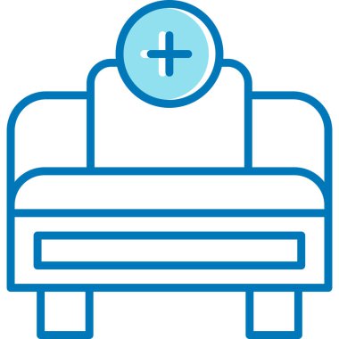 Yatağa. Web simgesi vektör illüstrasyonu