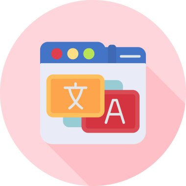 Web simgesi, düz harfin vektör illüstrasyonu