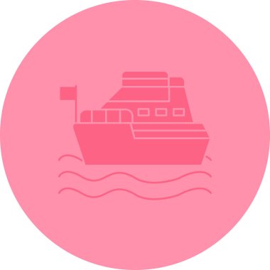 Gemi. Web simgesi basit illüstrasyon